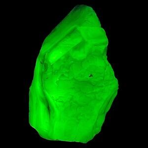 Green Swirl Custard Layered Glowing Slag Uranium‎ Glass Cullet #5GX113